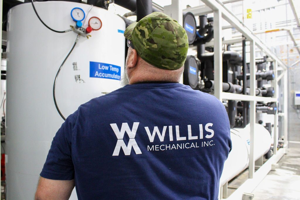 Willis Mechanical technician servicing commercial mechanical equipment